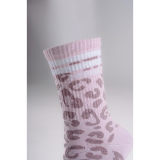 NEBBIA - Leopárdmintás crew zokni PRIMAL 106 (PINK LEOPARD)