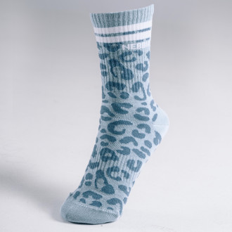 NEBBIA - Leopárdmintás crew zokni PRIMAL 106 (BLUE LEOPARD)