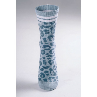 NEBBIA - Leopárdmintás crew zokni PRIMAL 106 (BLUE LEOPARD)