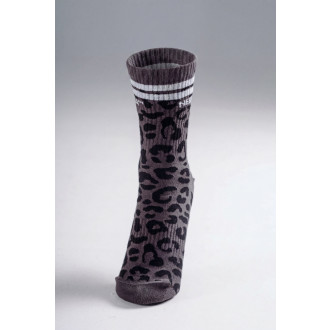 NEBBIA - Leopárdmintás crew zokni PRIMAL 106 (BLACK LEOPARD)
