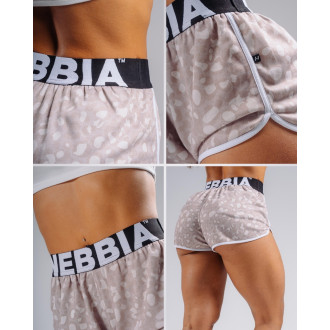 NEBBIA - Leopárdmintás női edzőshort PRIMAL 855 (CREAM LEOPARD)
