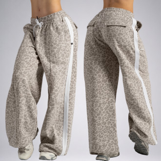 NEBBIA - Leopárdmintás baggy melegítőnadrág PRIMAL 865 (CREAM LEOPARD)