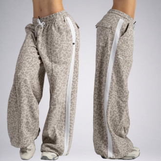 NEBBIA - Leopárdmintás baggy melegítőnadrág PRIMAL 865 (CREAM LEOPARD)