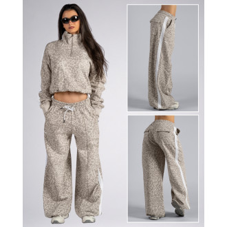 NEBBIA - Leopárdmintás baggy melegítőnadrág PRIMAL 865 (CREAM LEOPARD)