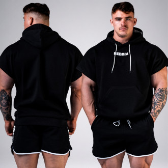 NEBBIA - Férfi rag top kapucnis póló HERO 297 (black)