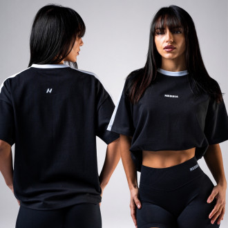 NEBBIA - Relaxed fit női póló POWER 894 (black)
