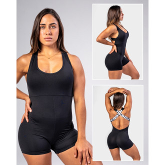NEBBIA - Rövid fitness overál GYM RAT 287 (black)