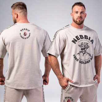 NEBBIA - Washed oversized póló GOLDEN AGE 790 (light grey)