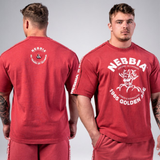 NEBBIA - Washed oversized póló GOLDEN AGE 790 (red)