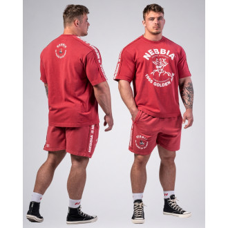 NEBBIA - Washed oversized póló GOLDEN AGE 790 (red)
