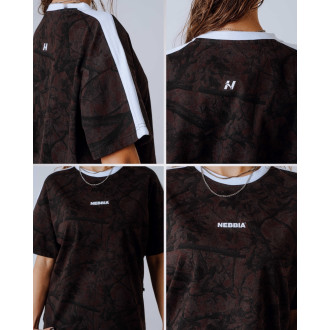 NEBBIA - Relaxed fit női póló POWER 894 (dark brown camo)