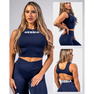 NEBBIA - Sport crop top GYM THERAPY 618 (dark blue)