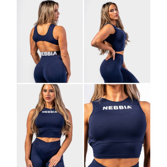 NEBBIA - Sport crop top GYM THERAPY 618 (dark blue)