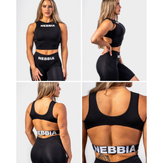 NEBBIA - Sport crop top GYM THERAPY 618 (black)