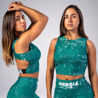 NEBBIA - Fitness crop top ROUGH GIRL 617 (green)