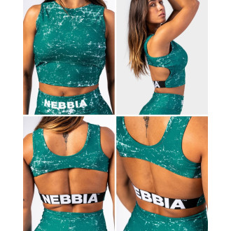 NEBBIA - Fitness crop top ROUGH GIRL 617 (green)
