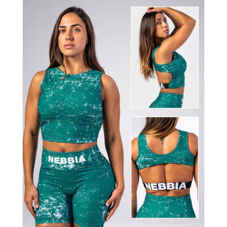 NEBBIA - Fitness crop top ROUGH GIRL 617 (green)