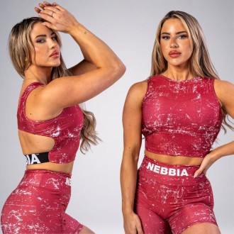 NEBBIA - Fitness crop top ROUGH GIRL 617 (red)