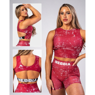 NEBBIA - Fitness crop top ROUGH GIRL 617 (red)