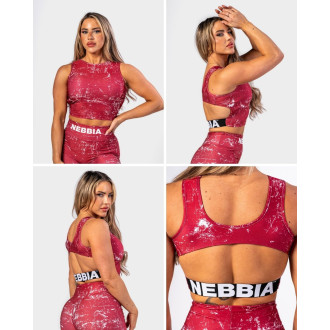 NEBBIA - Fitness crop top ROUGH GIRL 617 (red)
