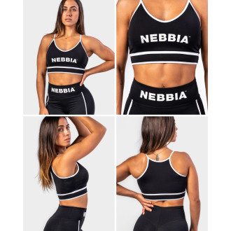 NEBBIA - Közepes tartású sportmelltartó MY RULES 608 (black)
