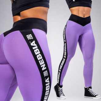 NEBBIA - Női magas derekú fitness leggings ICONIC 209 (lila)