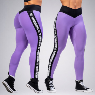 NEBBIA - Női magas derekú fitness leggings ICONIC 209 (lila)