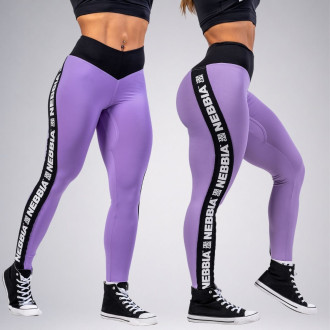 NEBBIA - Női magas derekú fitness leggings ICONIC 209 (lila)