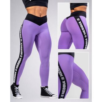 NEBBIA - Női magas derekú fitness leggings ICONIC 209 (lila)