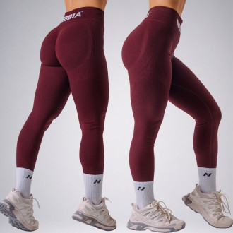NEBBIA - Fitness leggings extra push-up FLOW SEAMLESS 496 (bordo)