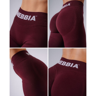 NEBBIA - Fitness leggings extra push-up FLOW SEAMLESS 496 (bordo)