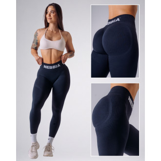 NEBBIA - Fitness leggings extra push-up FLOW SEAMLESS 496 (dark blue)
