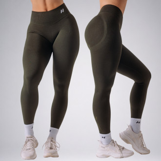 NEBBIA - Magas derekú push-up leggings POWER 888 (dark green)