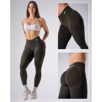 NEBBIA - Magas derekú push-up leggings POWER 888 (dark green)