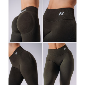 NEBBIA - Magas derekú push-up leggings POWER 888 (dark green)
