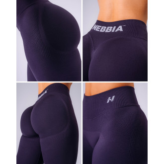 NEBBIA - Magas derekú push-up leggings POWER 888 (dark purple)