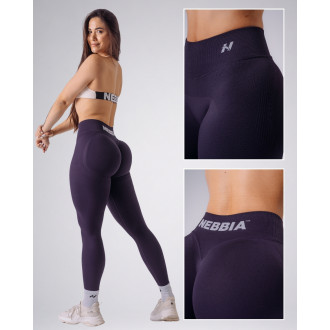NEBBIA - Magas derekú push-up leggings POWER 888 (dark purple)