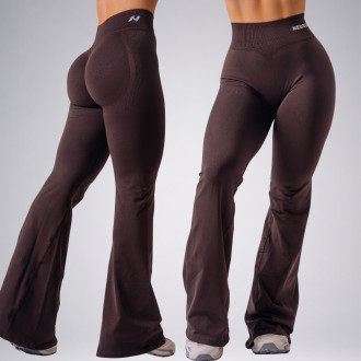 NEBBIA - Trapéz szárú fitness leggings FLOW SEAMLESS 498 (dark brown)