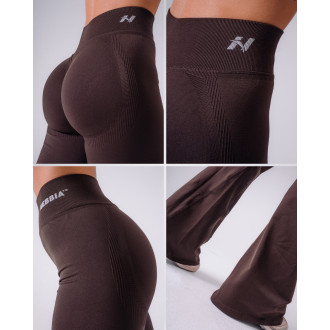 NEBBIA - Trapéz szárú fitness leggings FLOW SEAMLESS 498 (dark brown)