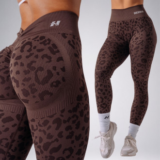 NEBBIA - Leopárdmintás fitness leggings PRIMAL 849 (DARK BROWN)