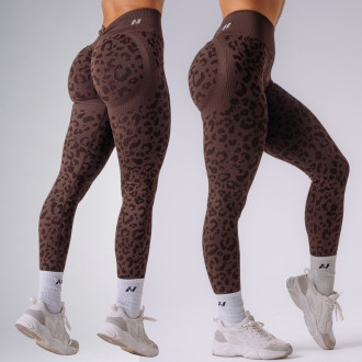NEBBIA - Leopárdmintás fitness leggings PRIMAL 849 (DARK BROWN)