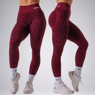 NEBBIA - Leopárdmintás fitness leggings PRIMAL 849 (BORDO)