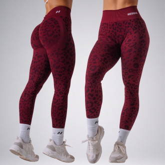 NEBBIA - Leopárdmintás fitness leggings PRIMAL 849 (BORDO)