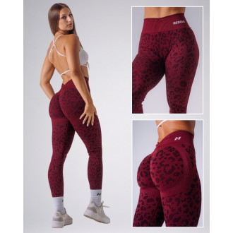 NEBBIA - Leopárdmintás fitness leggings PRIMAL 849 (BORDO)