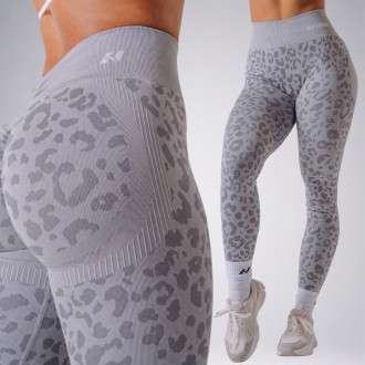 NEBBIA - Leopárdmintás fitness leggings PRIMAL 849 (LIGHT GREY)