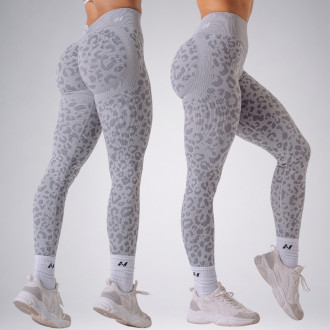NEBBIA - Leopárdmintás fitness leggings PRIMAL 849 (LIGHT GREY)