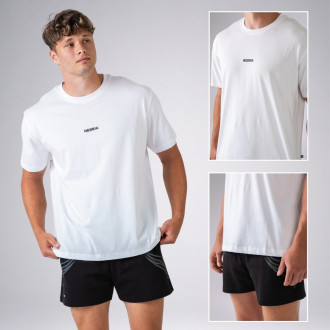 NEBBIA - Unisex oversized póló GYM ESSENTIALS 382 (white)