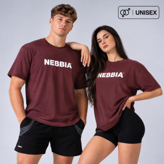 NEBBIA - Unisex oversized póló GYM ESSENTIALS 383 (dark red)