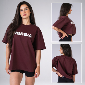 NEBBIA - Unisex oversized póló GYM ESSENTIALS 383 (dark red)