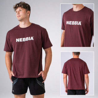 NEBBIA - Unisex oversized póló GYM ESSENTIALS 383 (dark red)